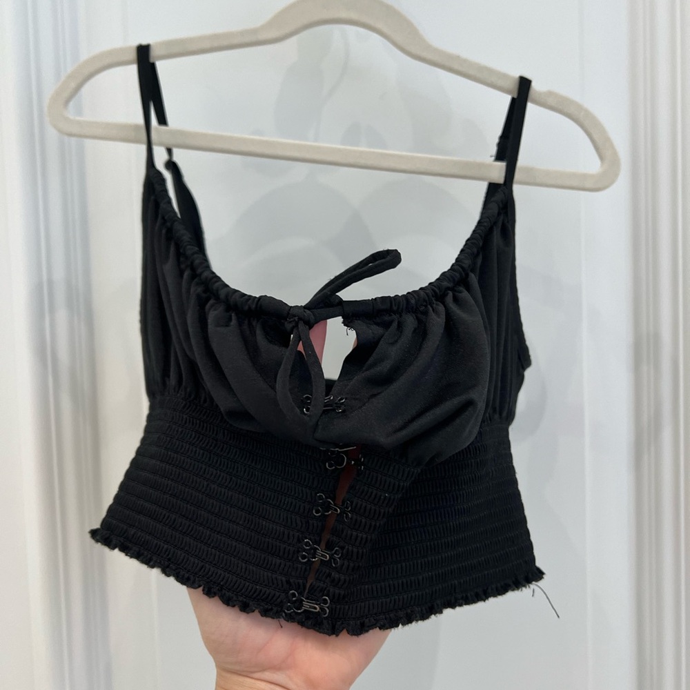 Free People cropped black tank top